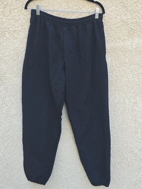 Men's Classic Black Sweatpants - Elastic Waist and Ankles